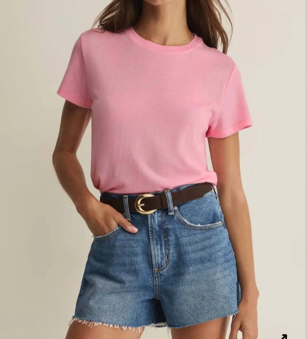 NEW Z SUPPLY tourist crew neck tee in pink surprise